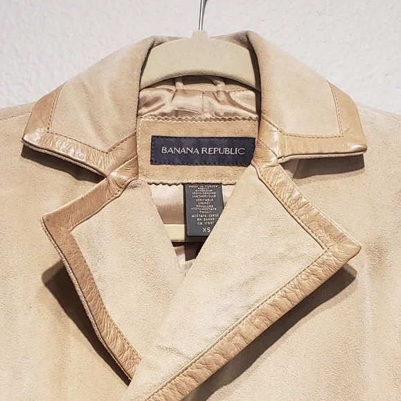 Banana Republic Suede Trench Coat - Picture 3 of 7